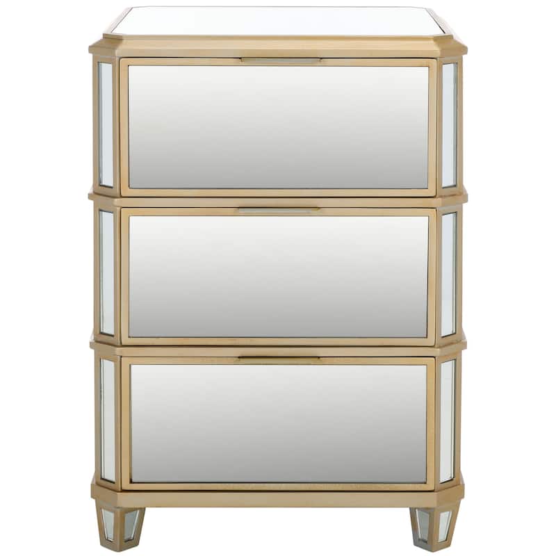 SAFAVIEH Miracle 3-Drawer Mirrored Nightstand
