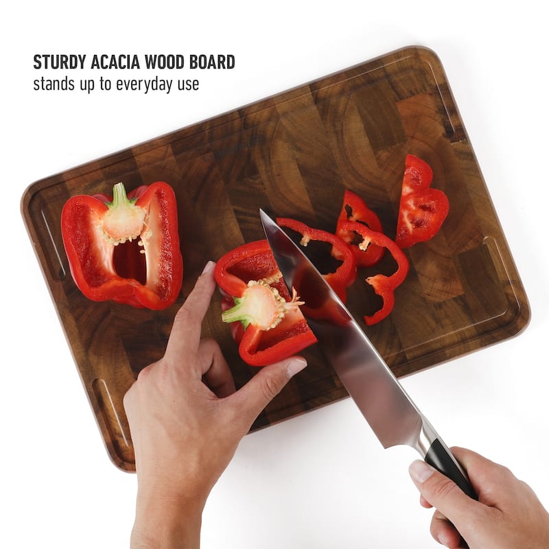 Calphalon Edge Guard Large 20 x 15, 18 x 12, or 13.6 x 9.5in End Grain Acacia Wood Cutting Board