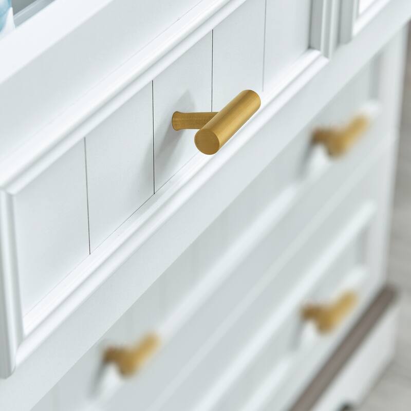 Copper Kitchen T Bar Cabinet Pulls 100% Solid Brass Drawer Knob (10-PACK)