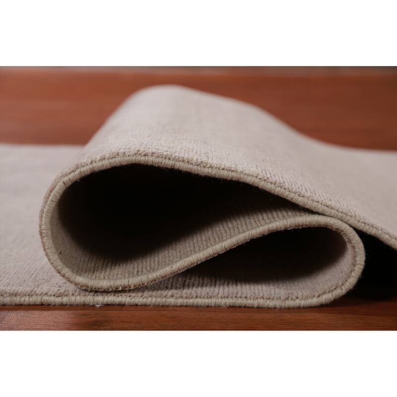 Hand Knotted Oriental 100% Wool Carpet Modern Solid Greys & Charcoal Gabbeh Runner Rug - 10' 0'' X 3' 0''