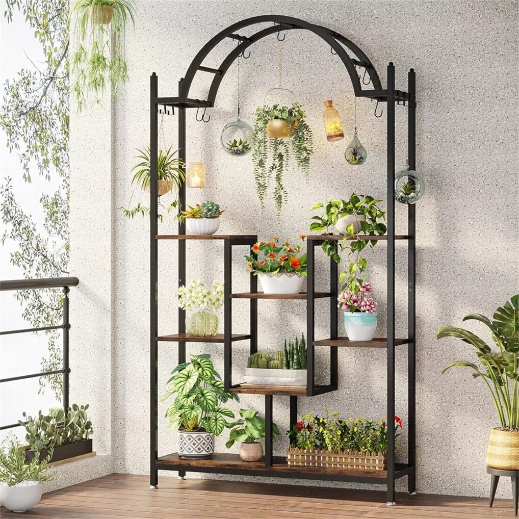 5-Tier Tall Plant Stand Flower Arched for Indoor Balcony Living Room