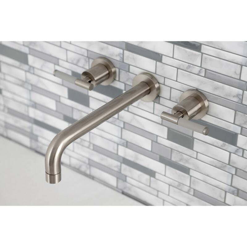 Kaiser Two-Handle Wall Mount Tub Faucet in Polished Brass