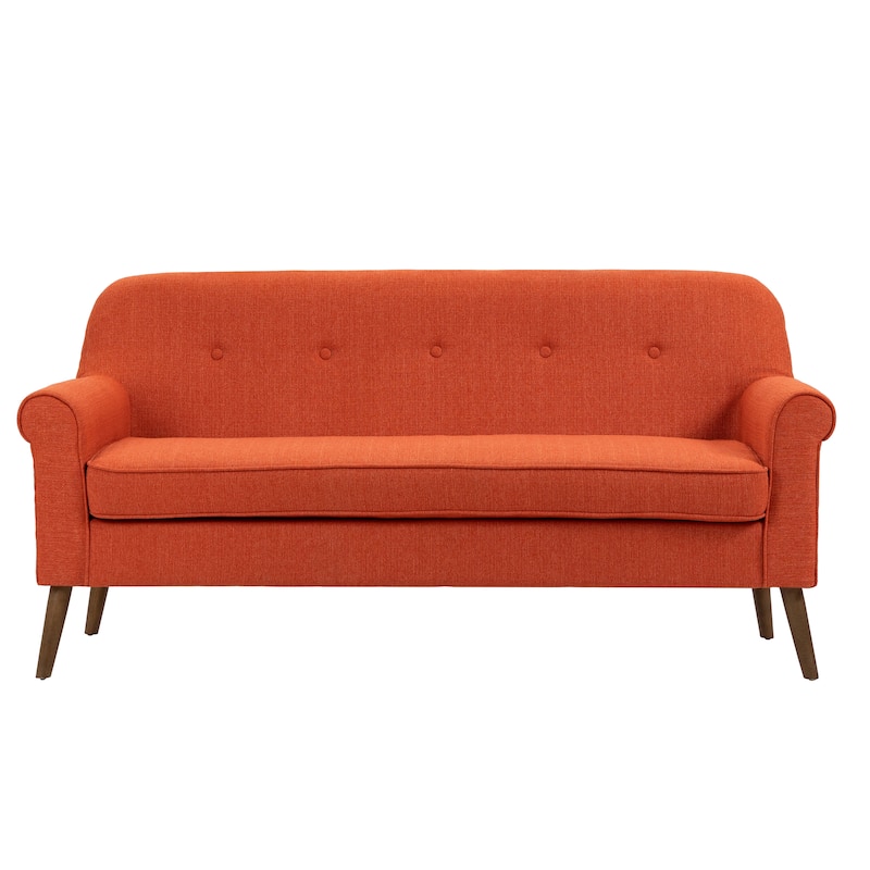 Porthos Home Ruth Loveseat Small Sofa Couch, Fabric, Rubberwood