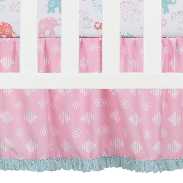 Shop Lambs Ivy Boho Elephant Pink Gray White Nursery 5 Piece