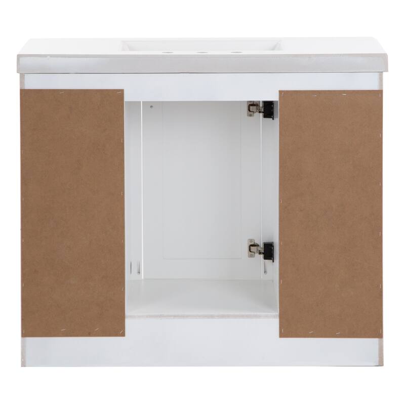 Chamiree 42.5" Bathroom Vanity With Cabinet, 6 Drawers, and White Sink Top