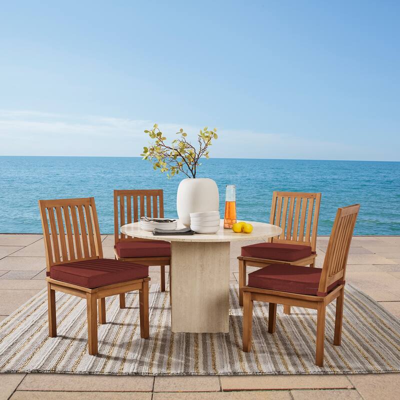 ARDEN Foam Outdoor Double Welted Round Back Seat Cushion, 20 x 19