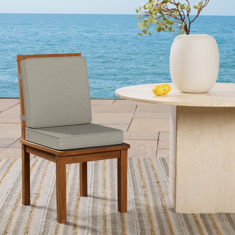 ARDEN Foam Outdoor Double Welted Dining Chair Cushion, 20 x 20
