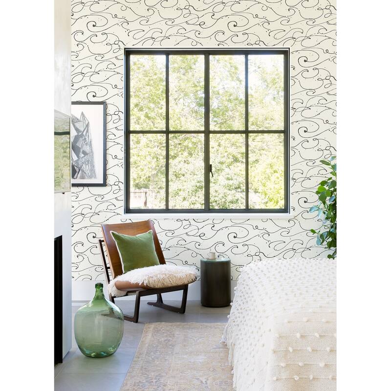 Chesapeake Kuroshio Charcoal Ocean Wave Wallpaper