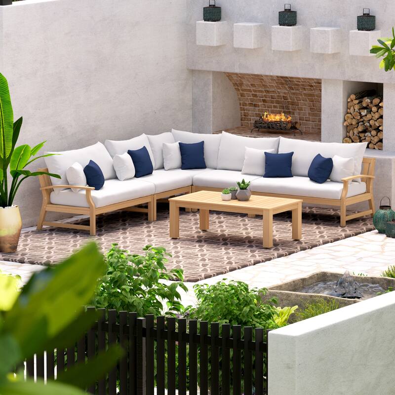 Kooper 6 Piece Sunbrella Outdoor Patio Sectional with Table
