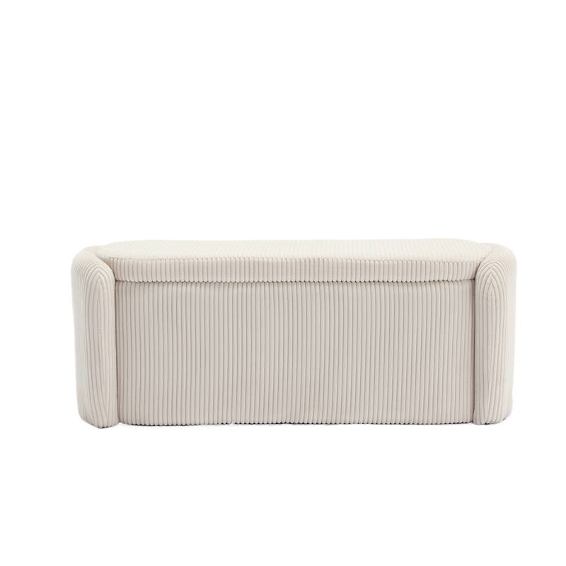 Entryway Upholstered Fabric Storage Ottoman