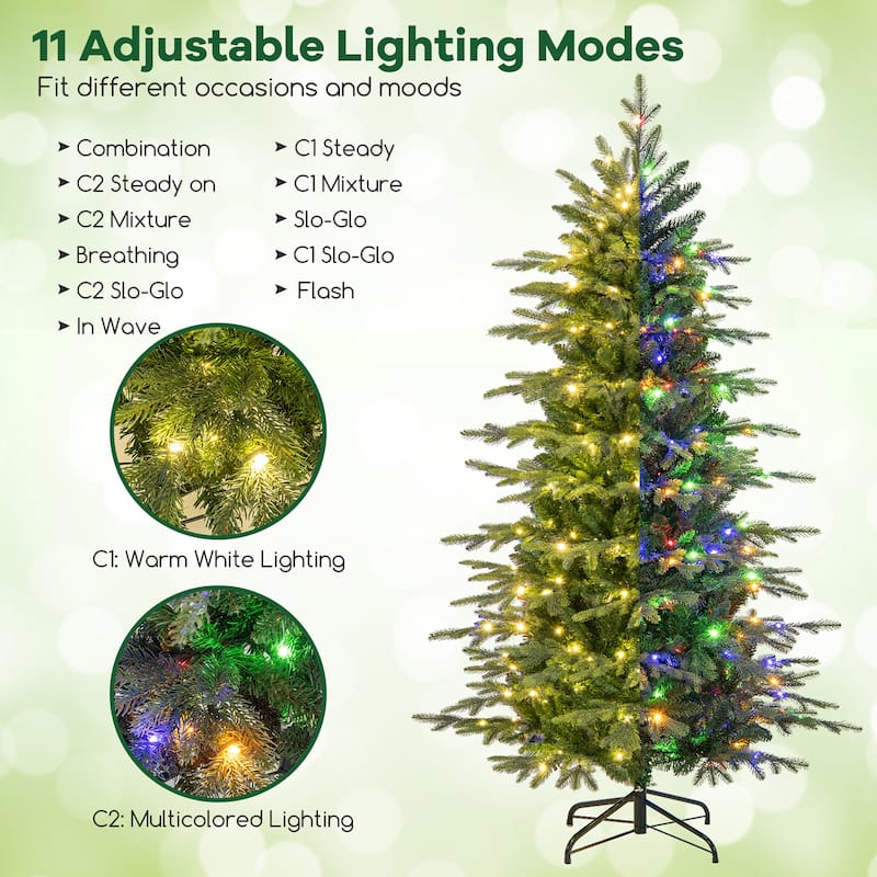 Gymax 6/7.5/9 FT Christmas Tree w/714/1162/1770 Branch Tips