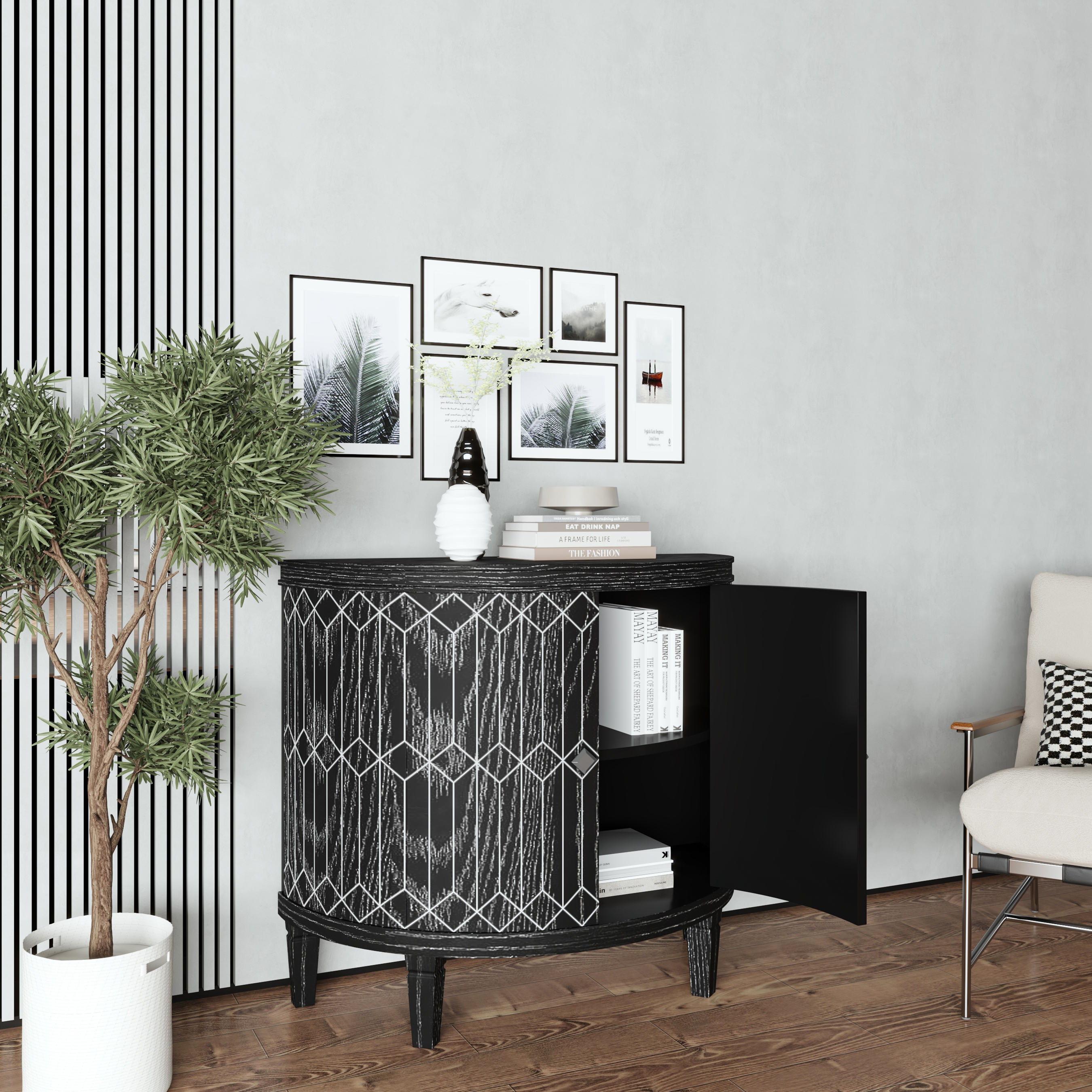 Half moon accent cabinet cheap