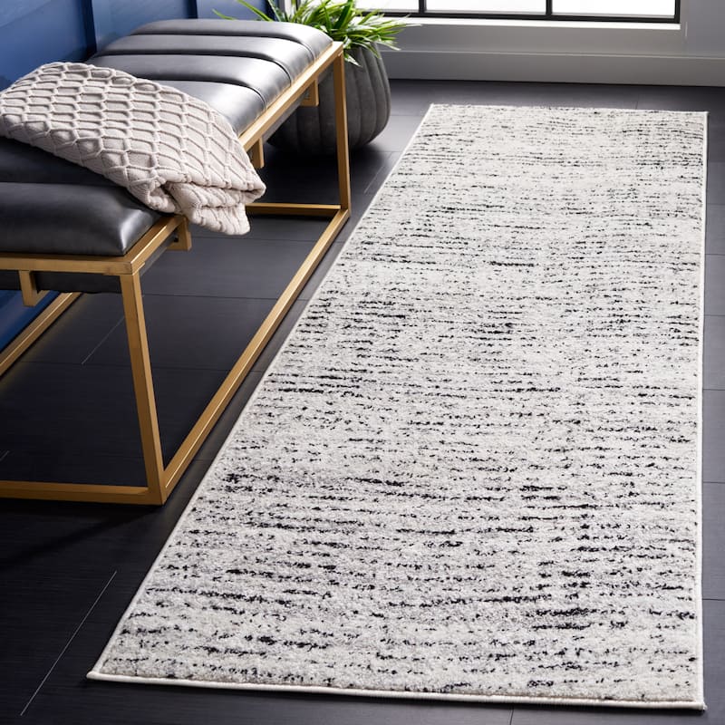 SAFAVIEH Adirondack Bihter Vintage Abstract Rug - 2'6" x 20' Runner - Ivory/Silver