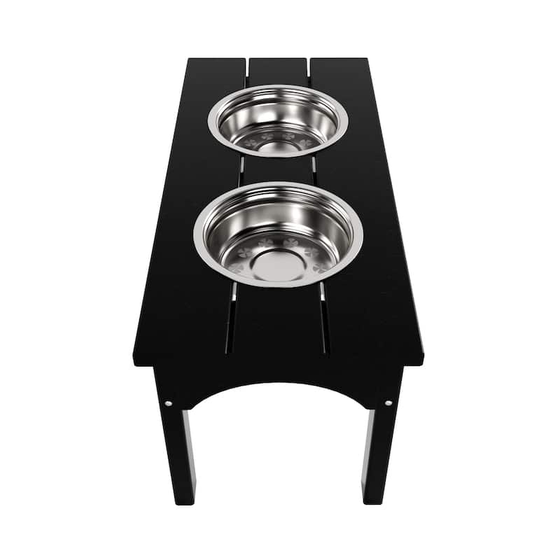 Polytrends Elevated Pet Feeder with Stainless Steel Bowls - N/A
