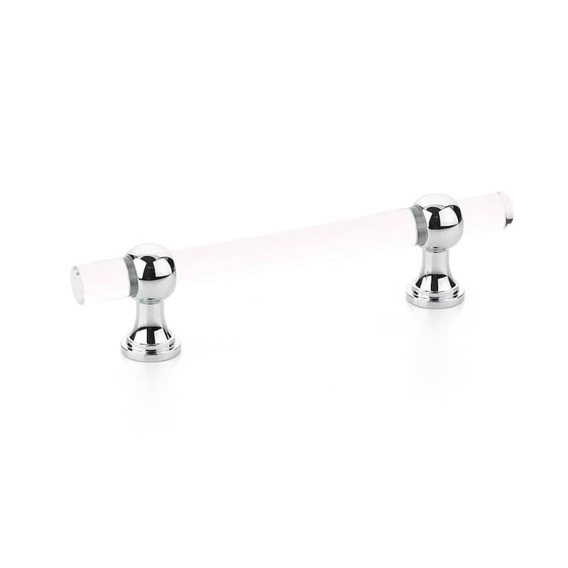 Schaub and Company Lumiere 4" Euro Modern Acrylic Bar Cabinet Handle - Polished Chrome