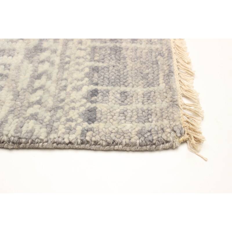 ECARPETGALLERY Hand-knotted Silk Shadow Dark Grey Wool Rug - 3'6 x 5'11