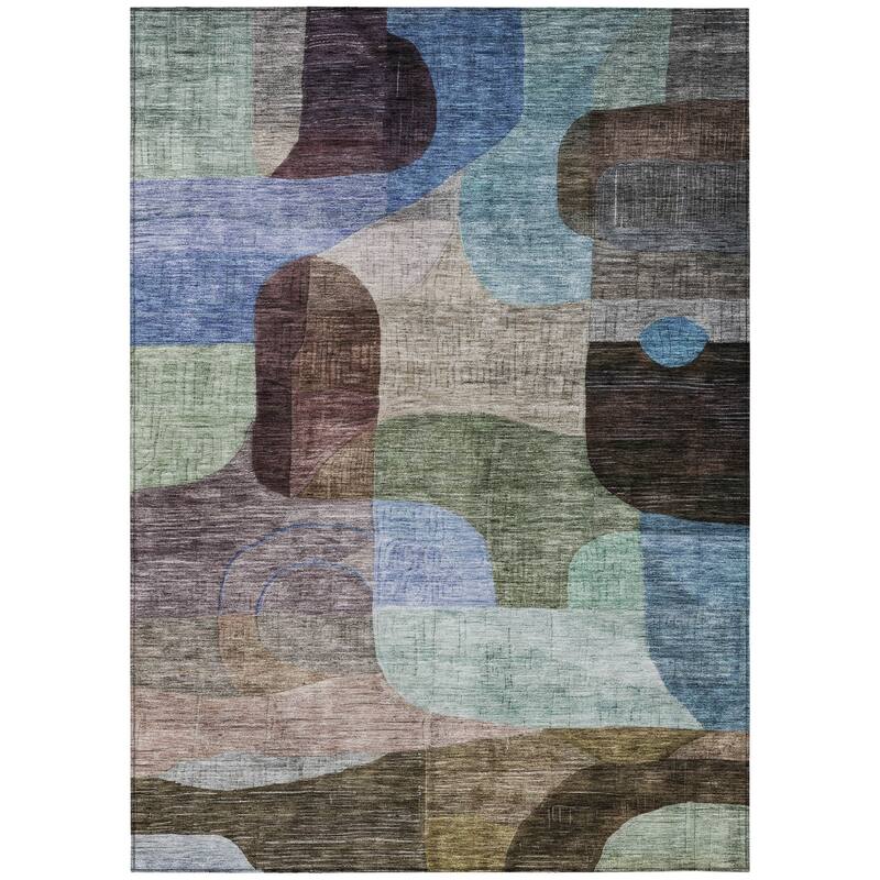 HomeRoots Abstract Transitional Rectangle Outdoor Rug