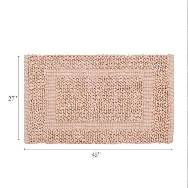 dimension image slide 16 of 30, Sophie Border Ultra-plush Chenille Non-Slip Cotton Bath Mat