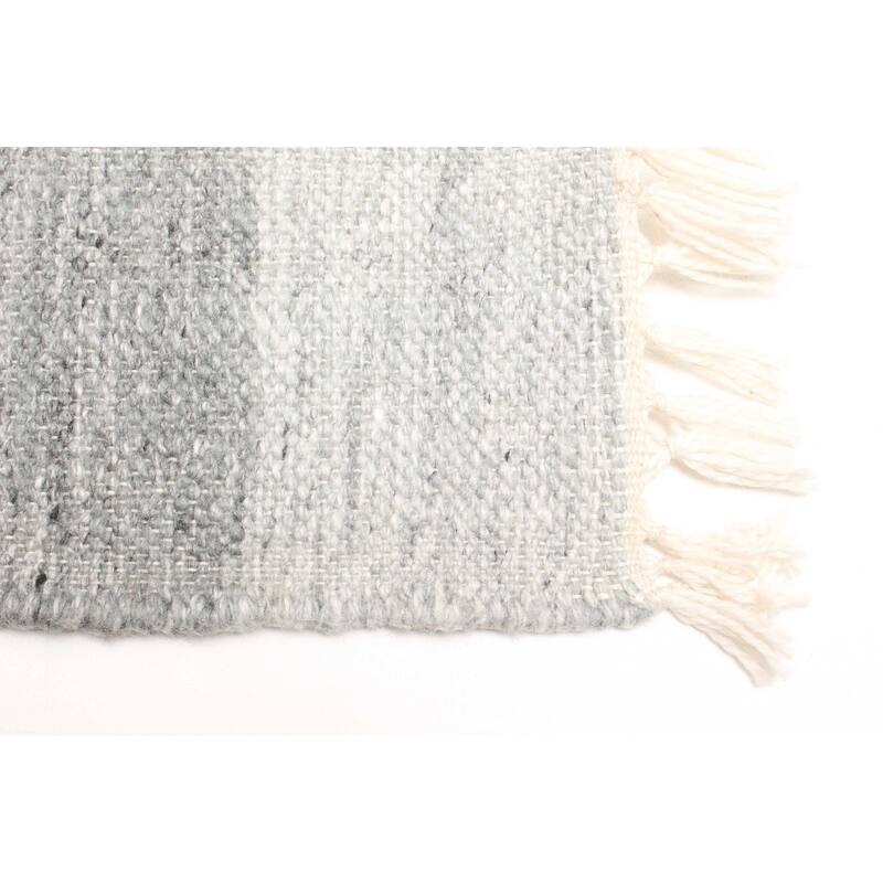 ECARPETGALLERY Flat-Weave Ankara FW Grey Wool Kilim - 5'4 x 7'8