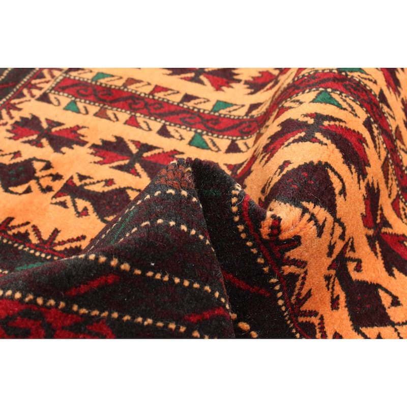 ECARPETGALLERY Hand-knotted Teimani Orange Wool Rug - 2'8 x 4'6