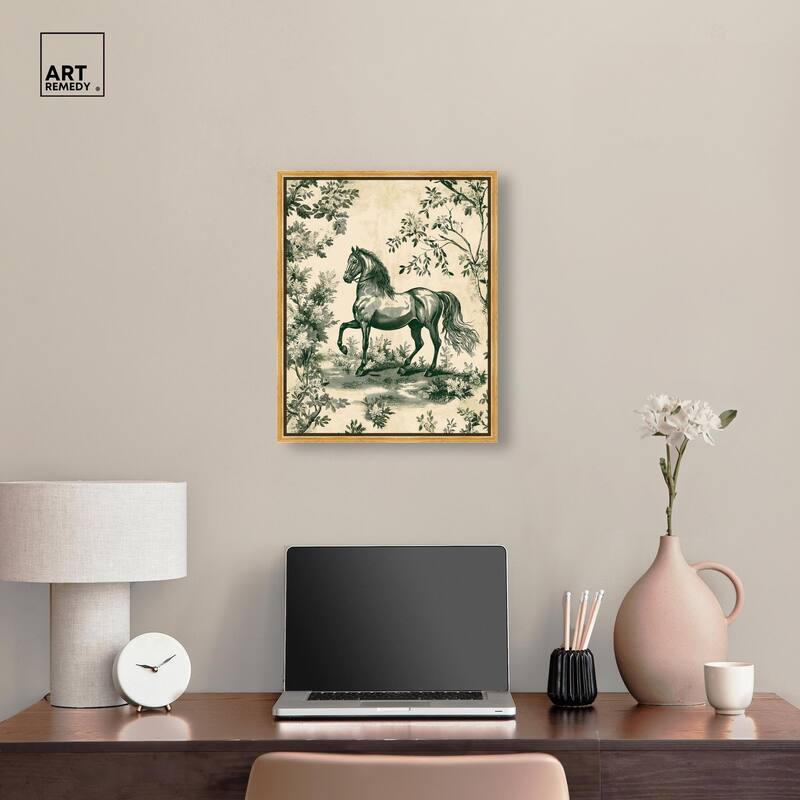 Equestrian Etching Canvas by Art Remedy