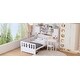 preview thumbnail 14 of 16, Twin Size Wood Platform Bed with Integrated Bookshelf Headboard, Built-In Desk Workspace