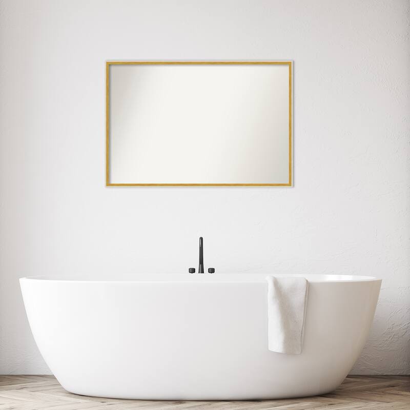 Paige Non-Beveled Wood Framed Bathroom Vanity Wall Mirror