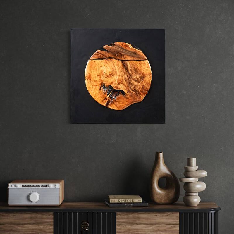 Greenage Cedar Roots Round Wall Decor Live Edge Hanging Decoration