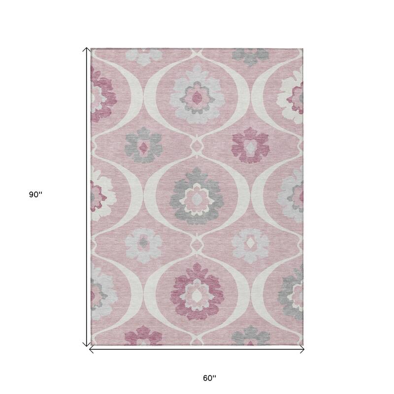 HomeRoots Medallion Transitional Rectangle Outdoor Rug