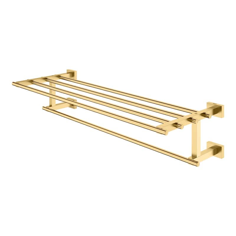 Grohe Essentials Cube 22" Towel Rack with Integrated Towel Bar - Starlight Chrome