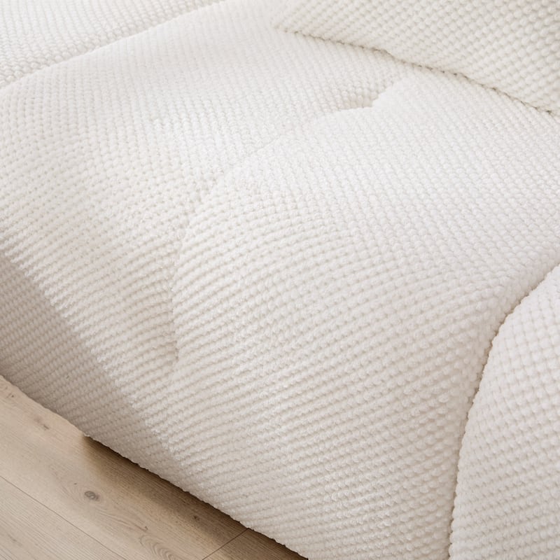 104.3" Modular L-Shaped Sectional Sofa, 4-Piece Oversized 3-Seater Cloud Couch with Ottoman, Tufted Deep Seat & 3 Pillows