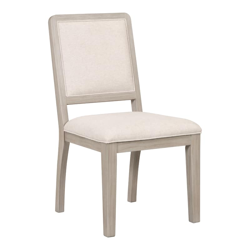 Furniture of America Billet Modern Natural Oak Wood Upholstered Side Chair (Set of 2)