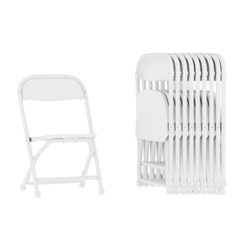 10 Pack Kids Plastic Folding Chair - White