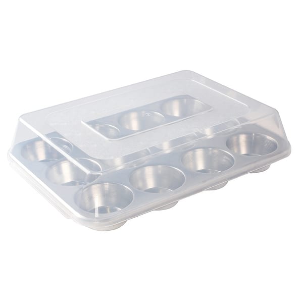 slide 2 of 5, Nordic Ware Naturals 12 Cavity Muffin Pan with High-Domed Lid