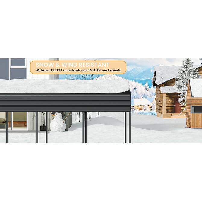 GDF Studio - Ironhaven Pro Industrial 15 x 25 FT Metal Carport