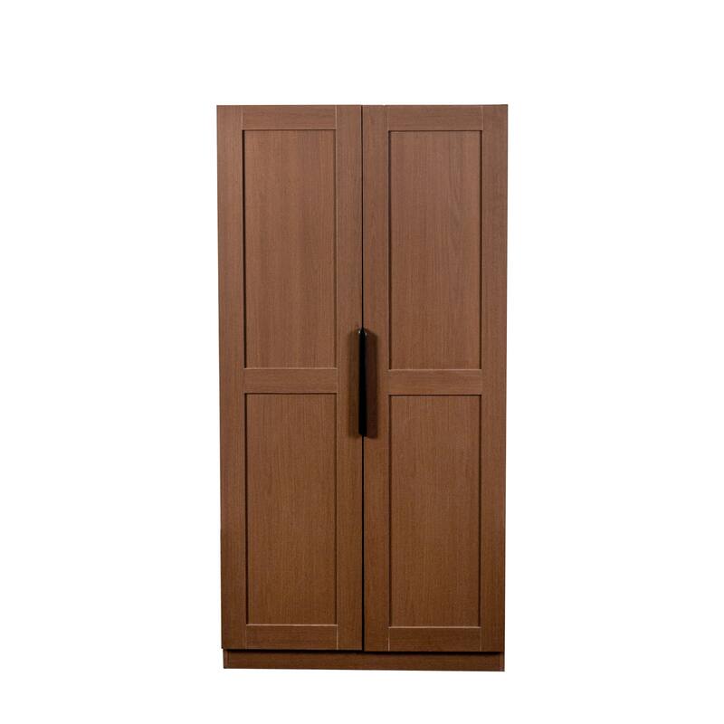62.99in Kitchen Pantry Cabinet, Walnut Freestanding Buffet Cupboards Sideboard with Doors & Shelves