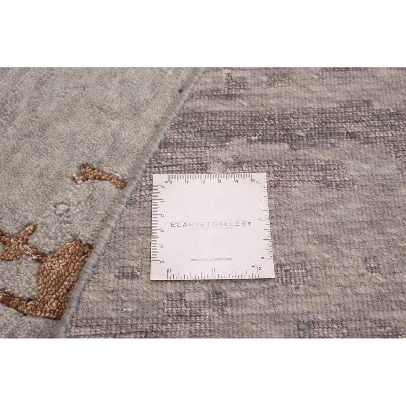 ECARPETGALLERY Hand-knotted Alma Grey Silk, Wool Rug - 7'10 x 7'10