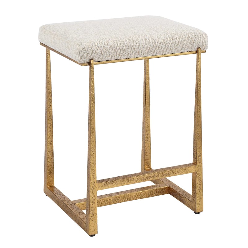 Uttermost Midas Gold Counter Stool - 18.5"W x 15.5"D x 26"H
