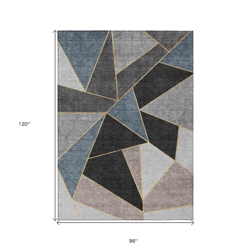 HomeRoots Geometric Transitional Rectangle Outdoor Rug