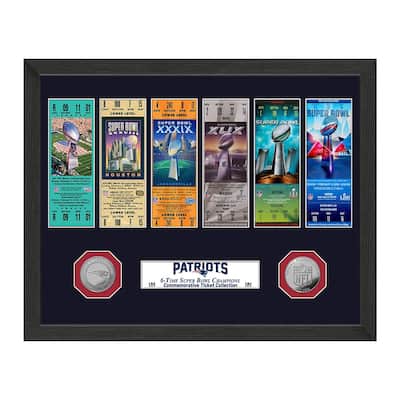 New England Patriots Super Bowl Championship Ticket Collection - 12" x 15"