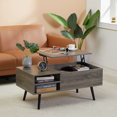 39.4 Inch Wooden Lift Top Coffee Table