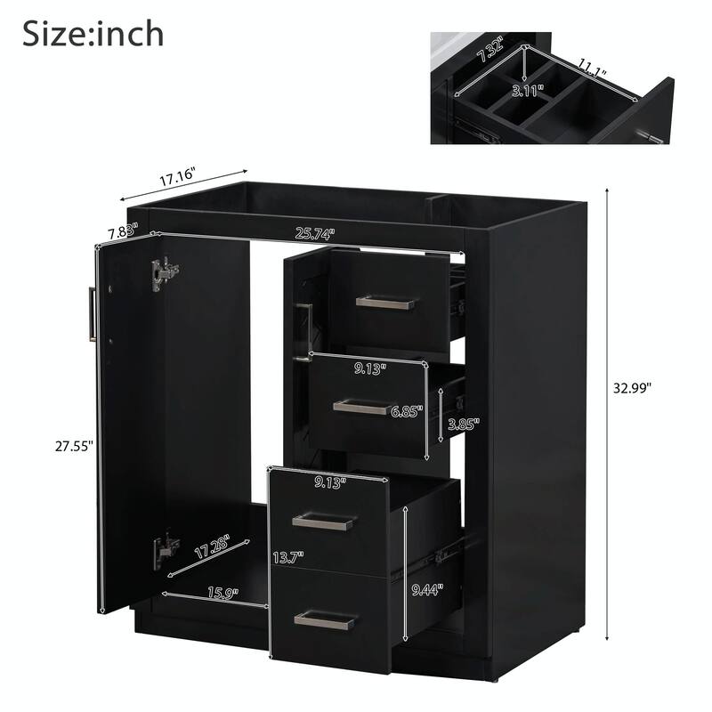 30'' Bathroom Vanity with Resin Sink