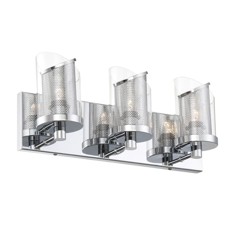 Varaluz So Inclined 3-Light Glass and Mesh Bathroom Vanity Light