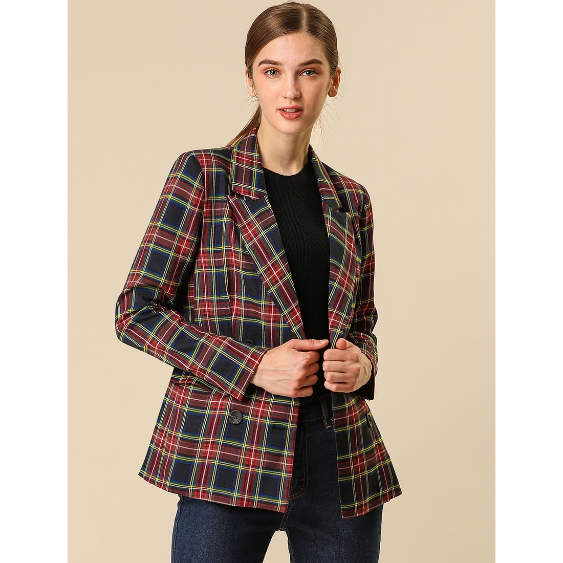 plaid suit jacket womens