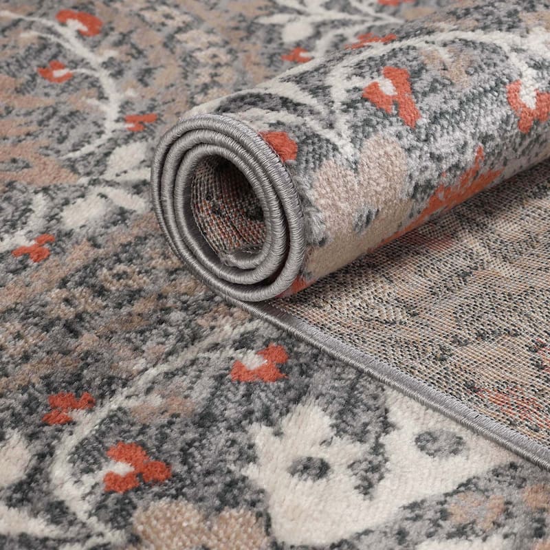 Superior Augusta Vintage Floral Damask Indoor Runner or Area Rug