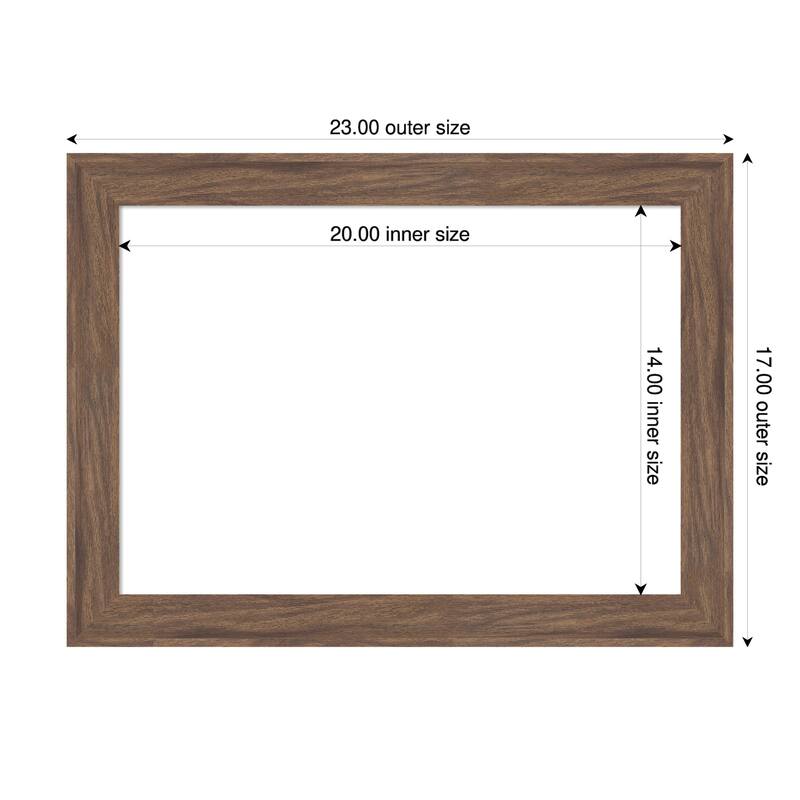 Pia Medium Brown Narrow Framed Dry Erase Magnetic Board - 23 x 17 in