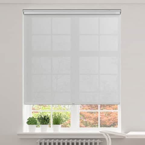 Gray Recycled Polyester Fabric Cordless Slow Release Roller Shade