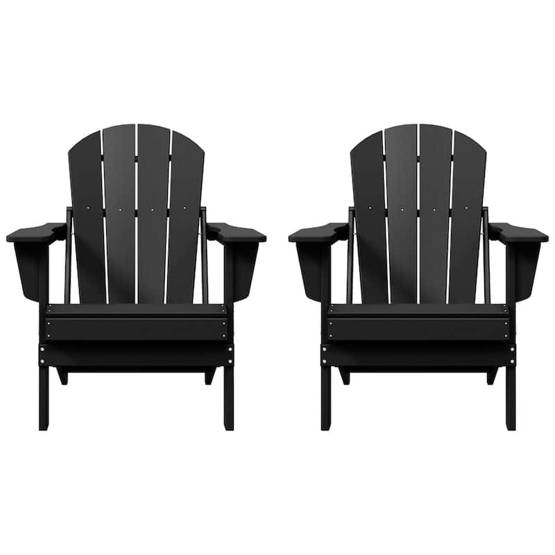 Polytrends Laguna Weather Resistant Outdoor Patio Folding Adirondack Chairs (Set of 2)