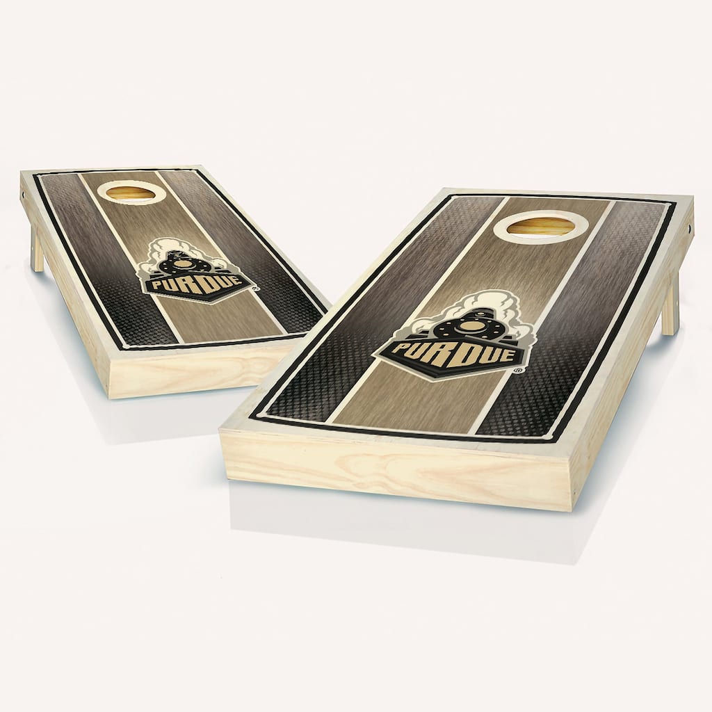 Purdue Boilermakers Stained Striped Outdoor Cornhole Board Set