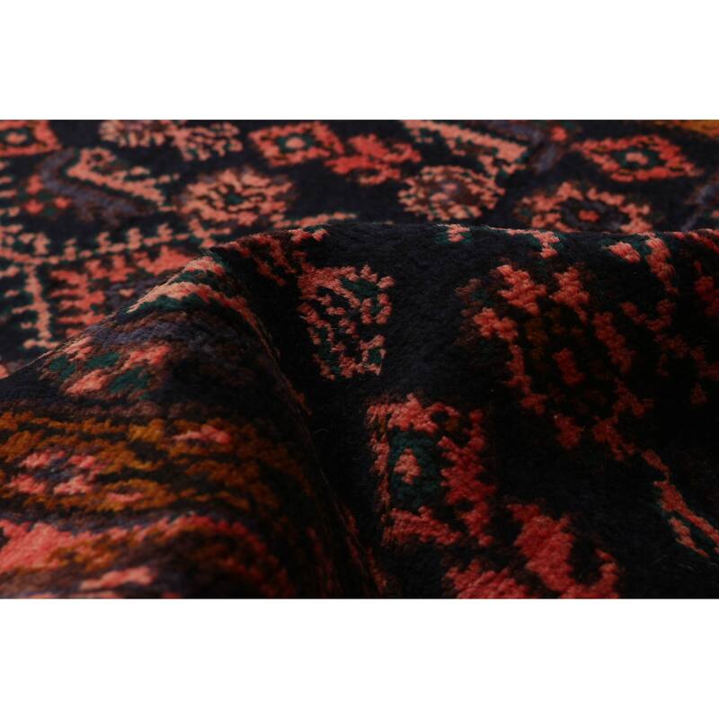 ECARPETGALLERY Hand-knotted Andelz Navy, Red Wool Rug - 3'5 x 12'11
